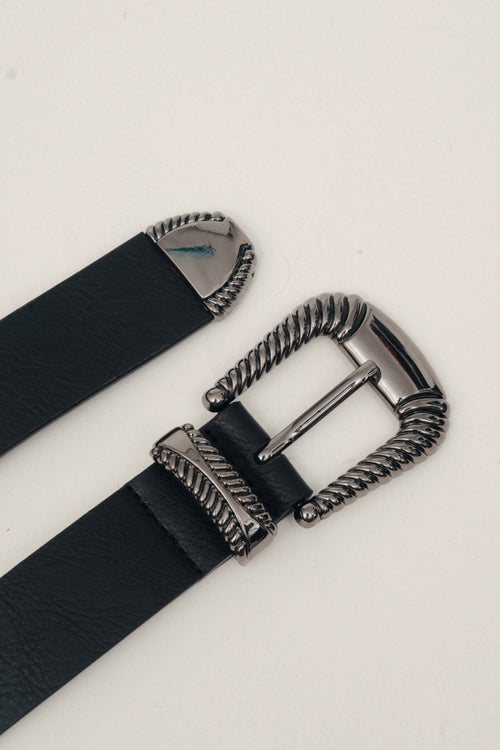 Ceinture noire cloutée esprit western - 2