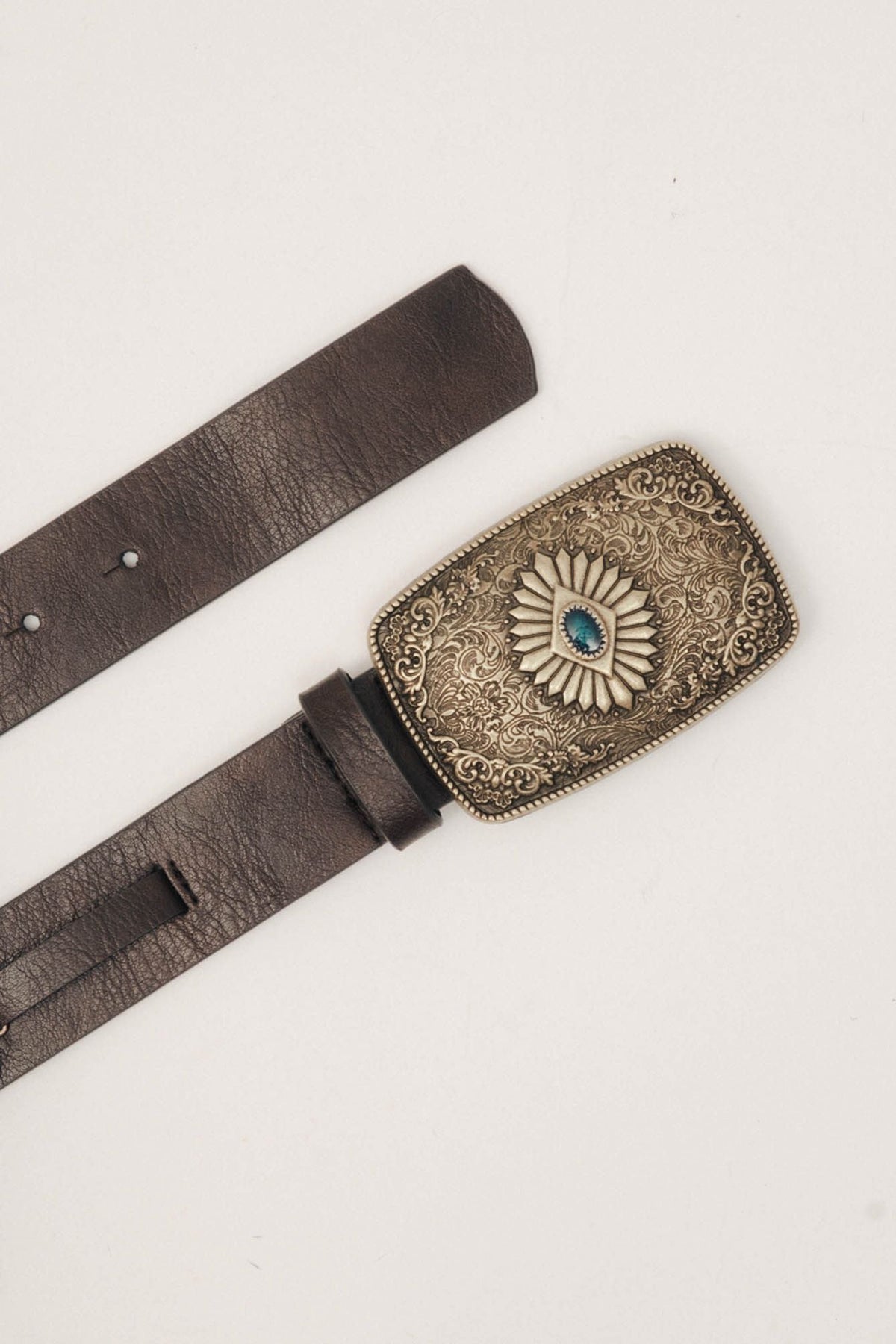 Ceinture choco boucle vintage - 2