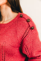 Pull grenadine ajouré boutons bijoux - 2