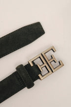 Ceinture en cuir kaki boucle monogramme - 2