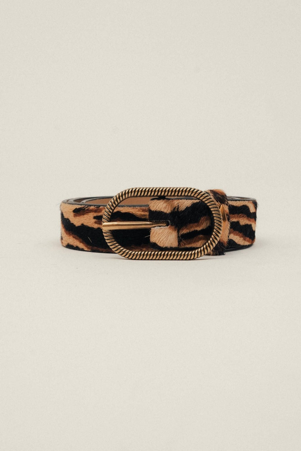 Ceinture imprimé tigre boucle dorée - 1