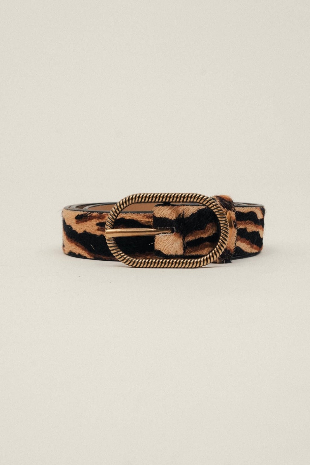 Ceinture imprimé tigre boucle dorée - 1
