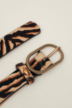 Ceinture imprimé tigre boucle dorée - 2