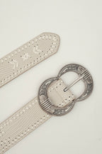 Ceinture grise cuir texturé bijou - 2