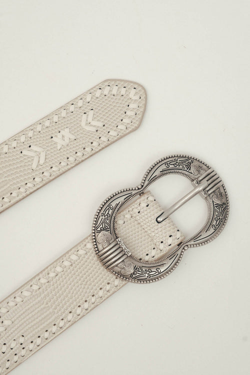 Ceinture grise cuir texturé bijou - 2
