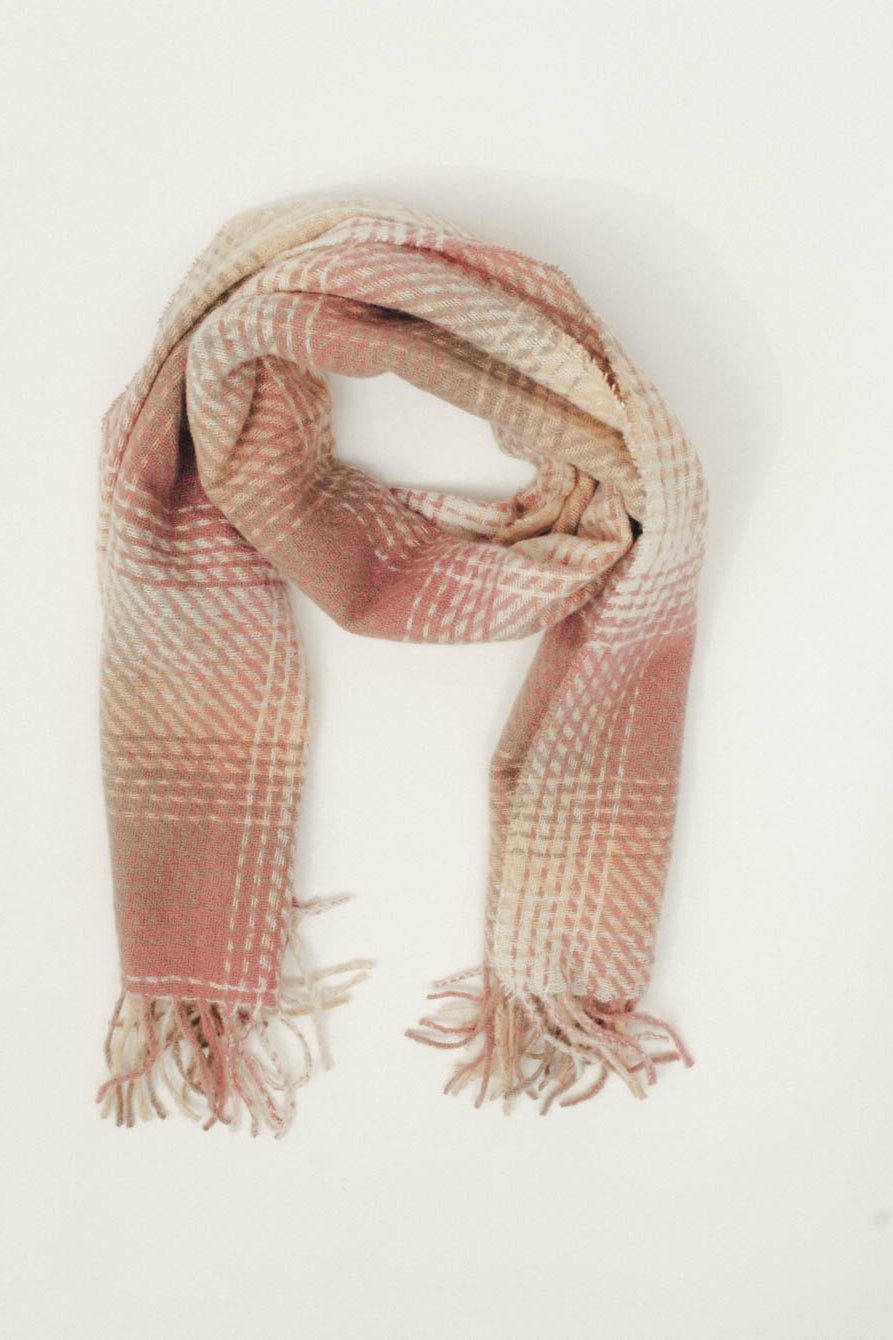 Étole carreaux rose tartan - 2
