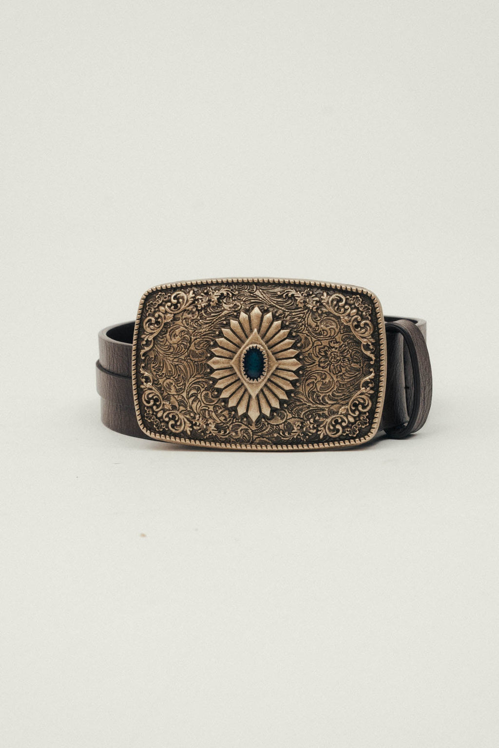 Ceinture choco boucle vintage - 1