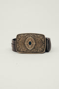 Ceinture choco boucle vintage - 1