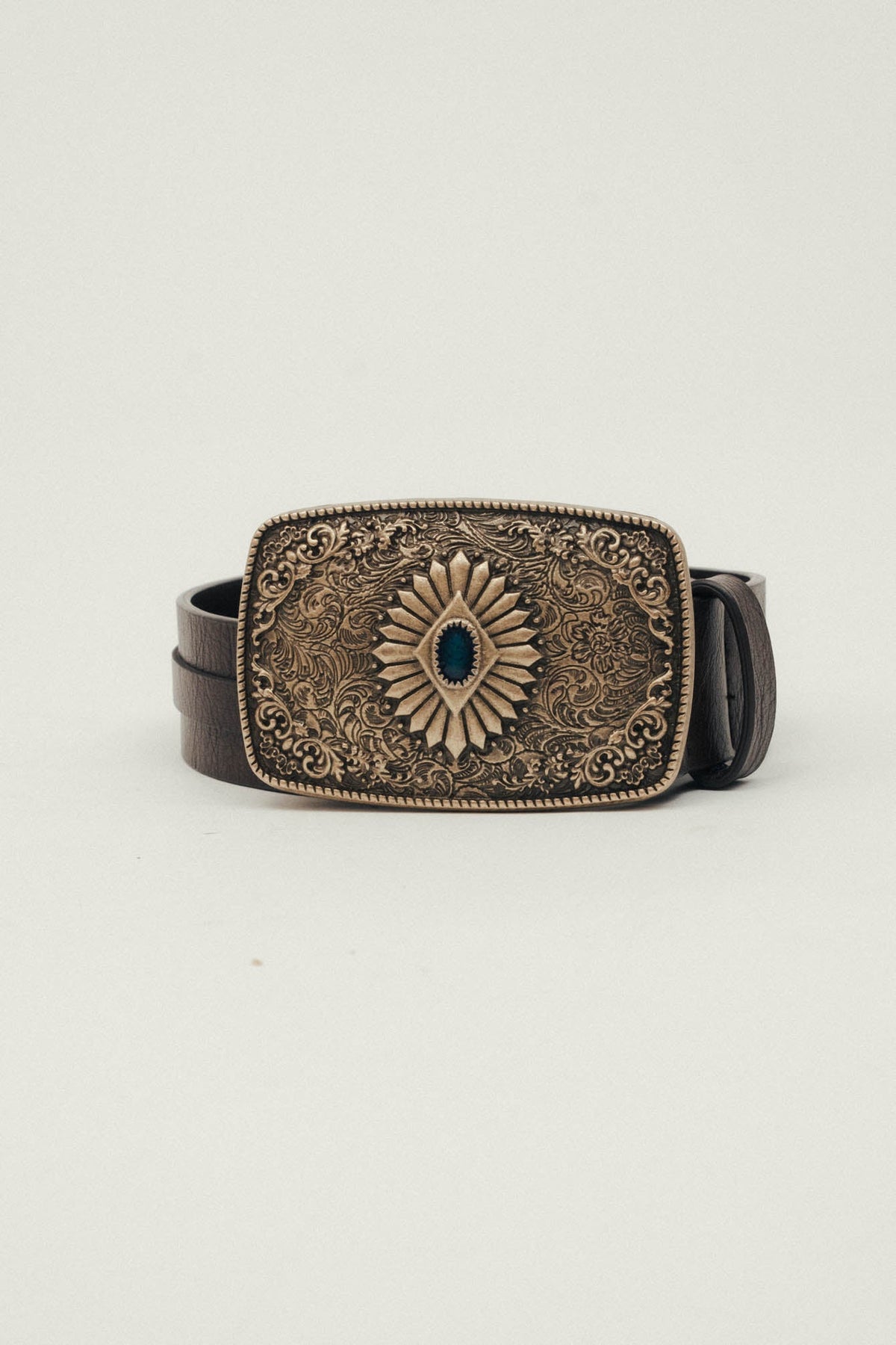 Ceinture choco boucle vintage - 1