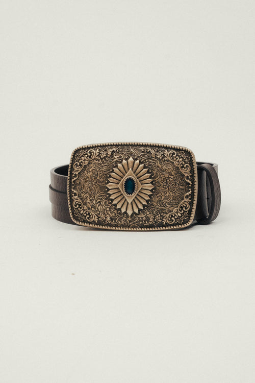 Ceinture choco boucle vintage - 1