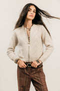 Gilet beige clous métalliques rock - 1