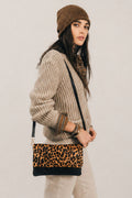 Pochette en cuir noir léopard - 1