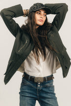 Parka kaki fausse fourrure - 1