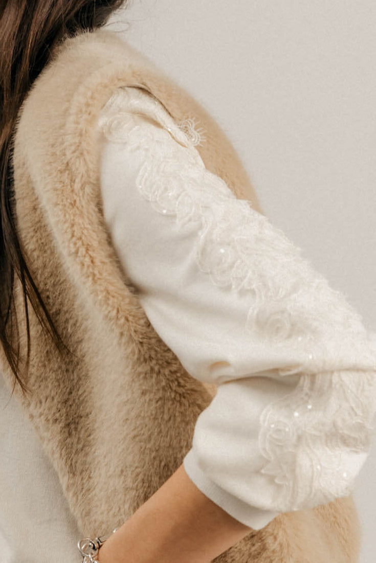 Pull crème dentelle - 2