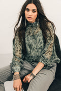Blouse et débardeur imprimé jade - 1
