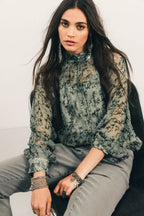 Blouse et débardeur imprimé jade - 1