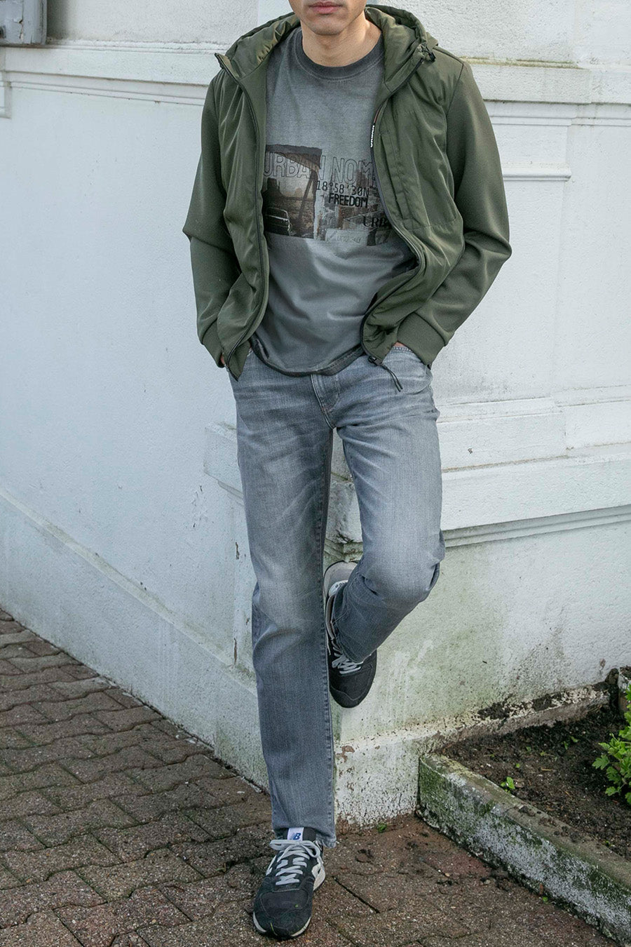 Jean droit gris homme - 1