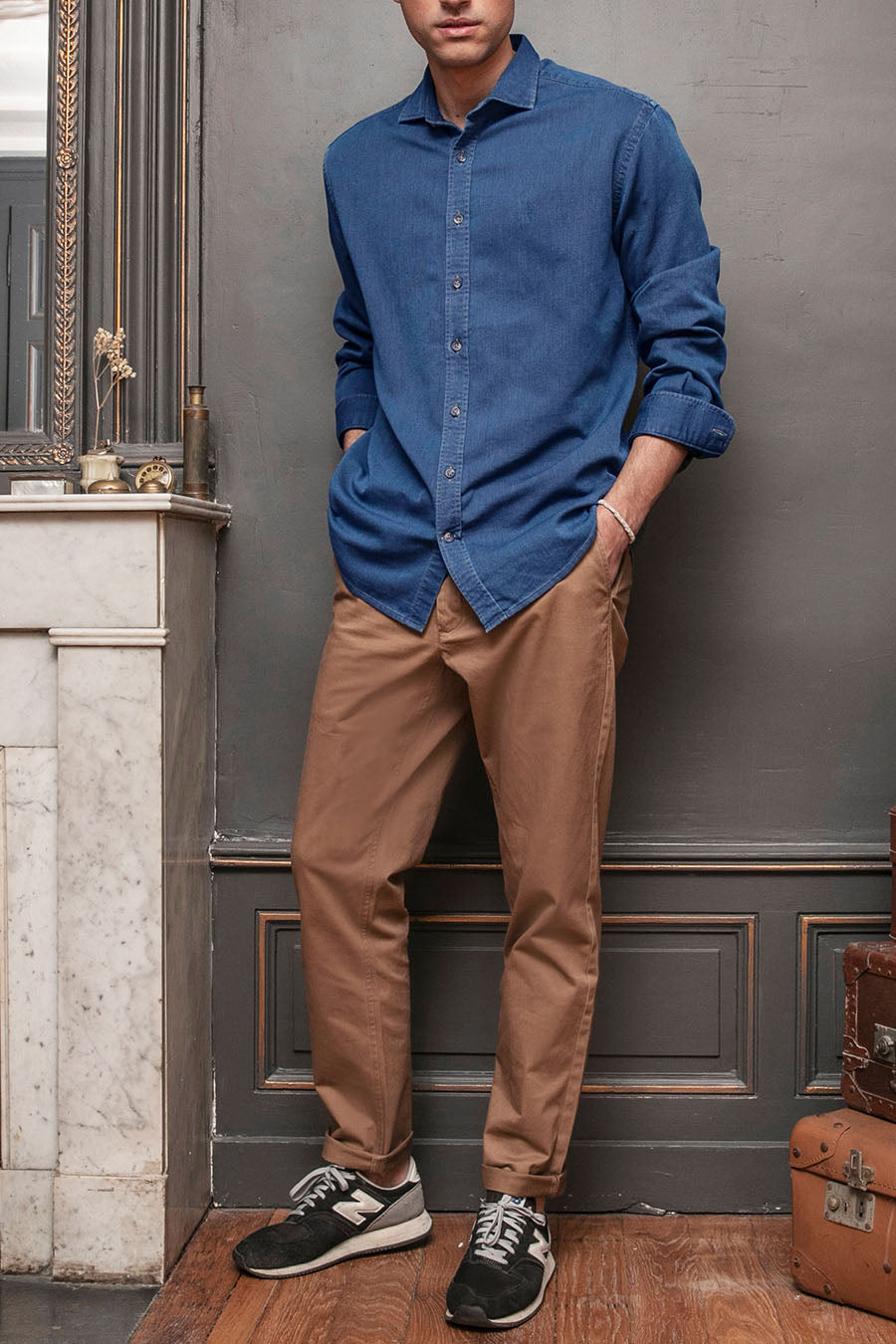 Pantalon chino caramel - 1